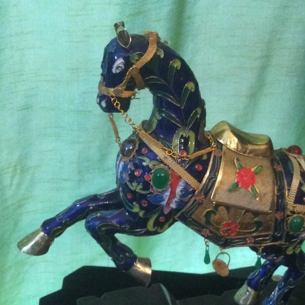 Estate Find Cloisonne Horse On Stand - Picture 3 of 13